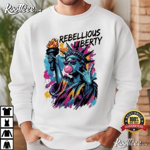 Statue Of Liberty Blowing Bubble Gum 4th Of July Patriotic T Shirt (1)