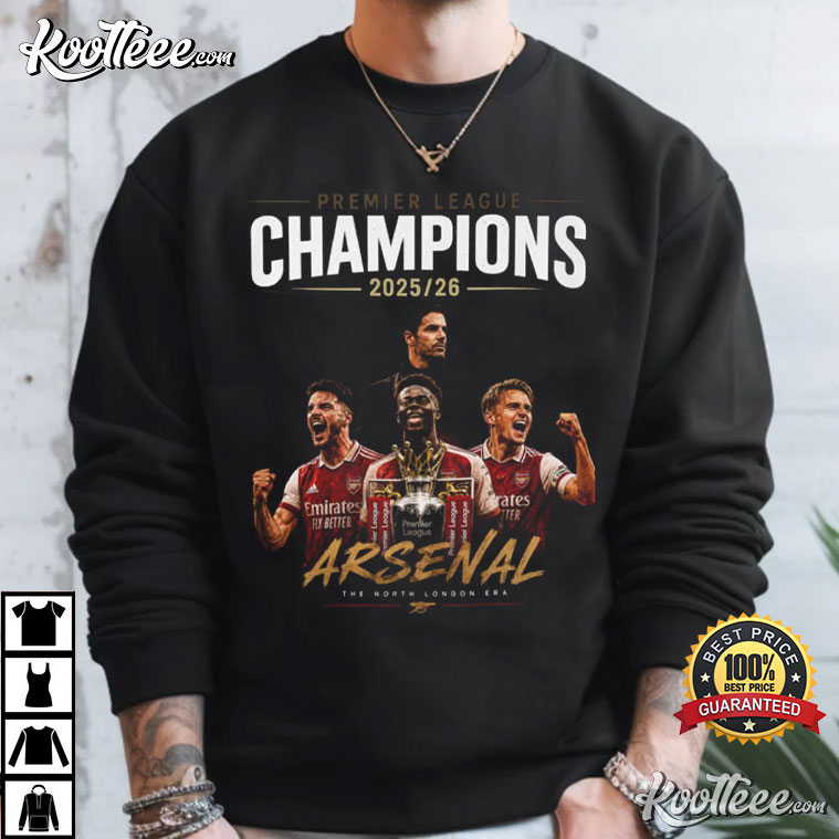 Arsenal FC Premier League Champions 2025 2026 Fan Merch T-Shirt Arsenal FC Premier League Champions 2025 2026 Fan Merch T-Shirt