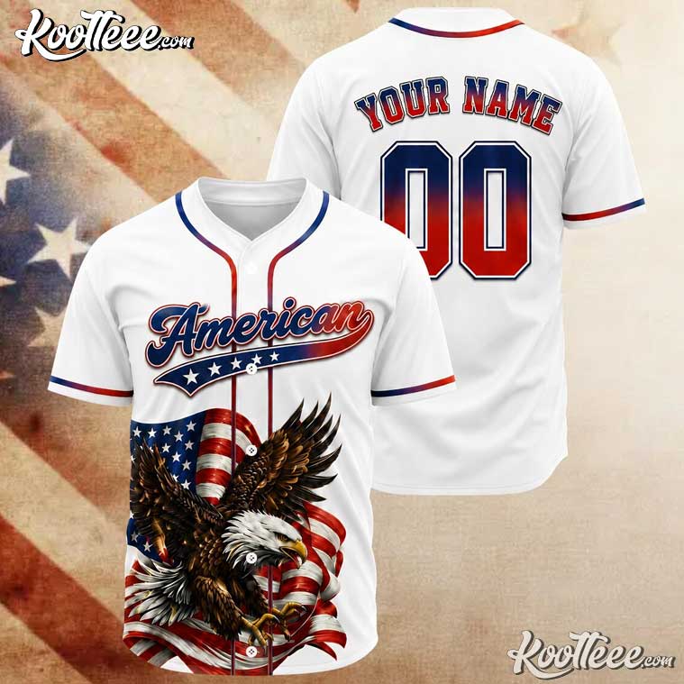 USA 250 Anniversary Eagle 4th Of July Custom Baseball Jersey USA 250 Anniversary Eagle 4th Of July Custom Baseball Jersey