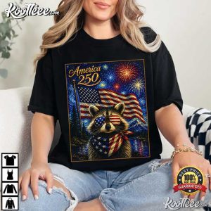 American 250 Raccoon Starry Night 4th Of July Patriotic T Shirt (4)