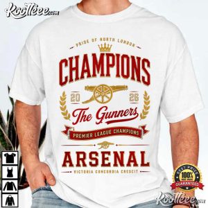 Arsenal Champions 2026 The Gunners North London Football T Shirt (1)
