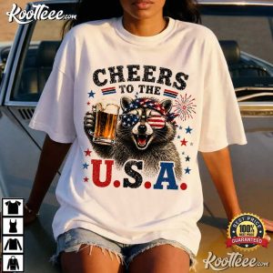 Raccoon Beer 4th Of July Patriotic USA Funny T Shirt (2)