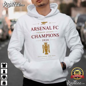Arsenal FC Champions 2026 Premier League Winners T Shirt (3)