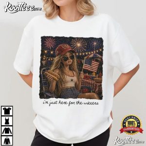 Just Here For The Wieners Funny Doll Face 4th Of July T Shirt (2)