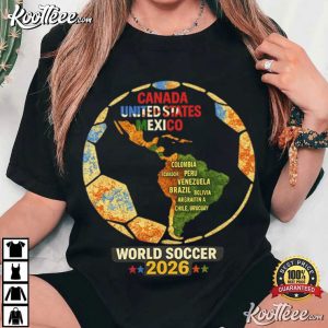 North America World Soccer 2026 Canada United States Mexico T-Shirt North America World Soccer 2026 Canada United States Mexico T Shirt (2)