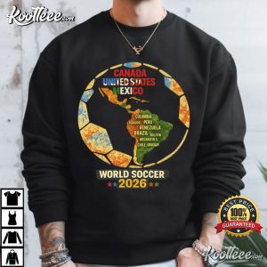 North America World Soccer 2026 Canada United States Mexico T-Shirt North America World Soccer 2026 Canada United States Mexico T Shirt (3)