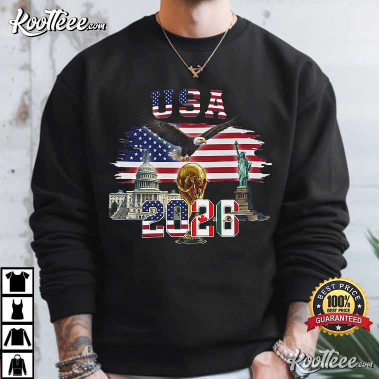 USA 2026 World Cup Soccer Fan Patriotic Eagle American Flag T-Shirt USA 2026 World Cup Soccer Fan Patriotic Eagle American Flag T-Shirt