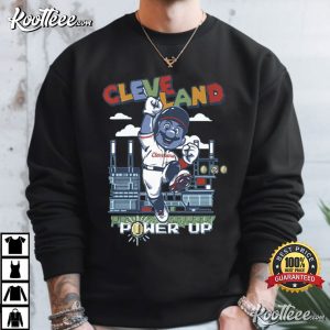 Super Mario Cleveland Guardians Baseball Power Up T Shirt (2)