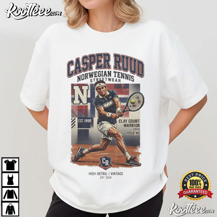 Casper Ruud Norwegian Tennis Player Graphic Vintage Sports T-Shirt