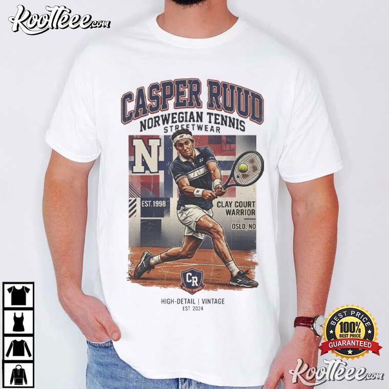 Casper Ruud Norwegian Tennis Player Graphic Vintage Sports T-Shirt