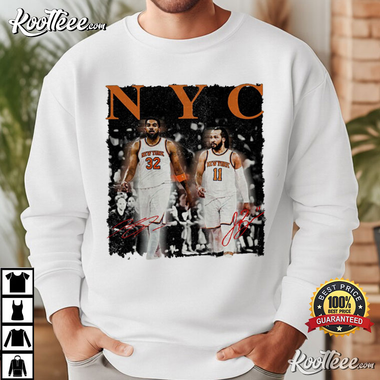Karl Anthony Towns Jalen Brunson New York Knicks Basketball T-Shirt Karl Anthony Towns Jalen Brunson New York Knicks Basketball T-Shirt