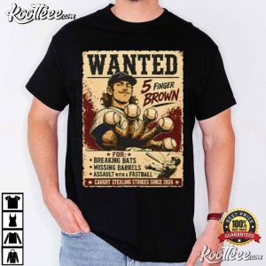Wanted 5 Finger Brown Baseball Fan Merch T-Shirt
