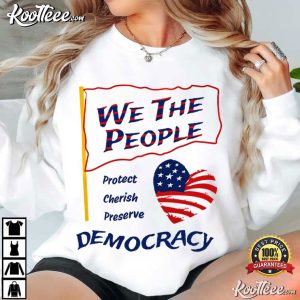 We The People Pro Democracy American Flag Heart T Shirt (3)