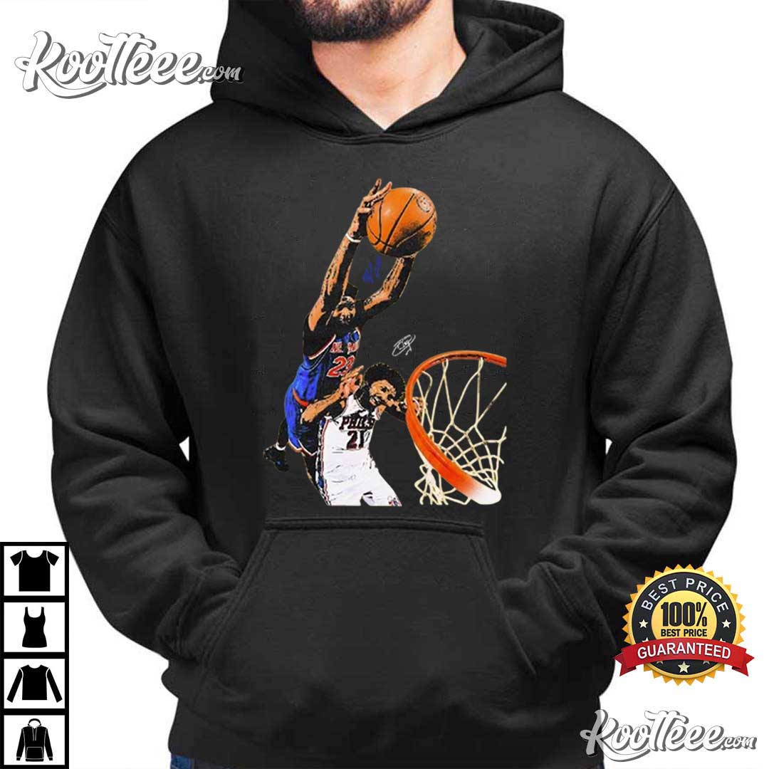 Mitchell Robinson Dunk Joel Embiid Vintage Basketball T-Shirt Mitchell Robinson Dunk Joel Embiid Vintage Basketball T-Shirt