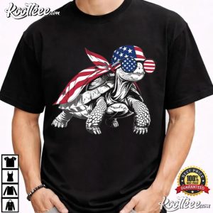 Patriotic Turtle American Flag Tortoise 4th Of July T Shirt (3)