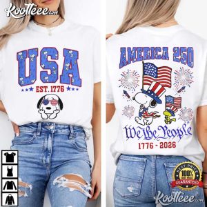 Snoopy We The People America 250 Cartoon Graphic T Shirt (4)