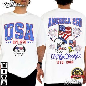 Snoopy We The People America 250 Cartoon Graphic T Shirt (1)