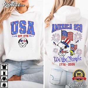Snoopy We The People America 250 Cartoon Graphic T Shirt (2)