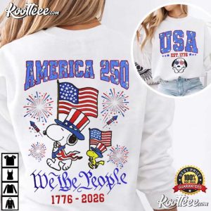 Snoopy We The People America 250 Cartoon Graphic T Shirt (3)