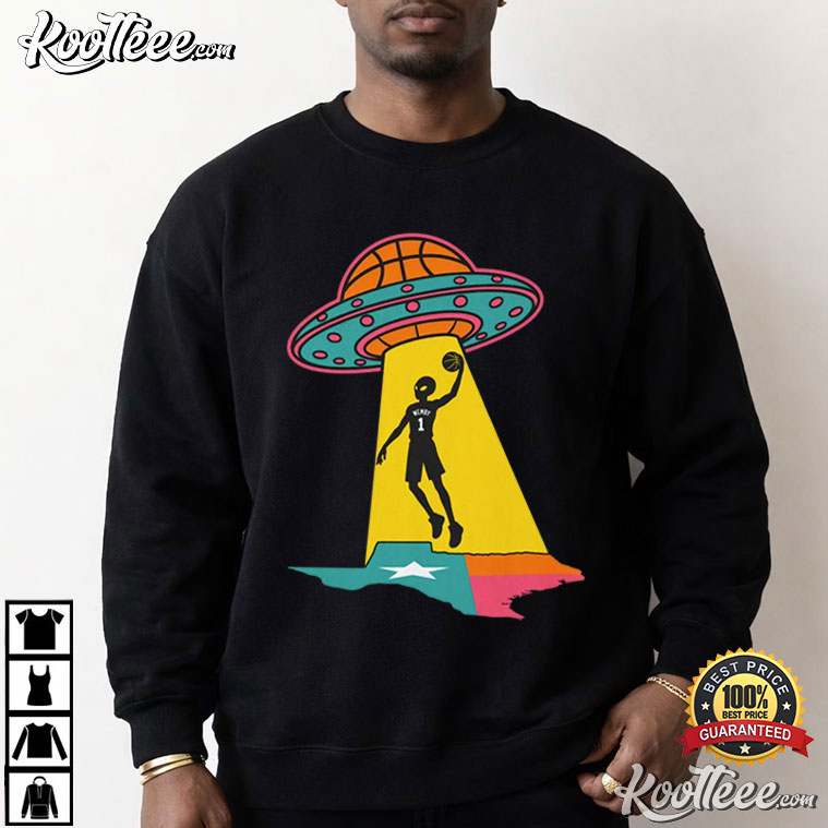 Digital San Antonio Wemby The Alien Basketball T-Shirt Digital San Antonio Wemby The Alien Basketball T-Shirt