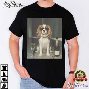 Cavalier King Charles Drinking Champagne Meme Funny T Shirt (4)