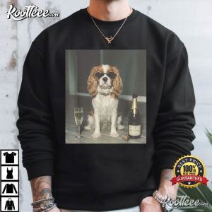 Cavalier King Charles Drinking Champagne Meme Funny T-Shirt Cavalier King Charles Drinking Champagne Meme Funny T Shirt (1)