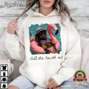 Chill The Fourth Out Patriotic Dachshund Funny 4th Of July T Shirt (3)