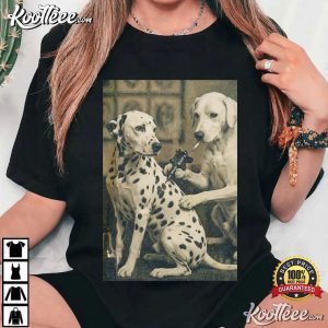 Retro Dalmatian Dog Tattoo Artist Funny Meme T Shirt (2)