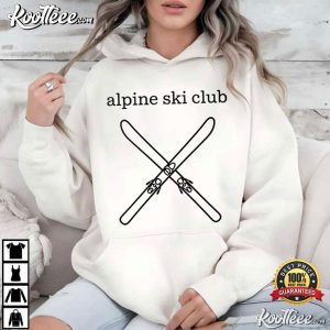 Apline Ski Club Crossed Skiing Lovers T Shirt (4)
