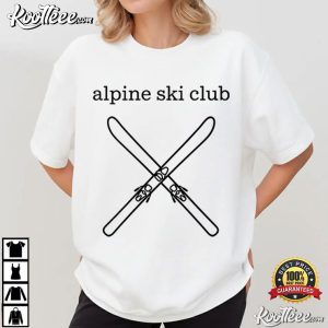 Apline Ski Club Crossed Skiing Lovers T Shirt (1)
