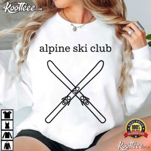 Apline Ski Club Crossed Skiing Lovers T Shirt (2)
