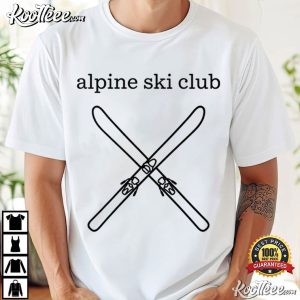 Apline Ski Club Crossed Skiing Lovers T Shirt (3)