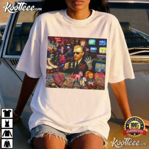 Neon Game Collage Graphic Whimsical Streetwear Art Retro T Shirt (2)