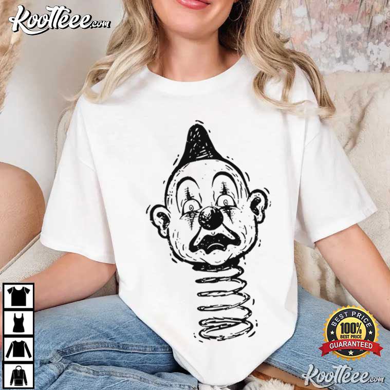Creepy Clown Vintage Horror Weirdcore Art Halloween T-Shirt