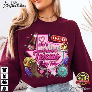 She's From Texas Country Southern Chic 4th Of July Party T-Shirt She's From Texas Country Southern Chic 4th Of July Party T Shirt (4)