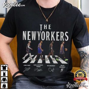 New York Basketball Walking Signatures Fan Merch T Shirt (2)