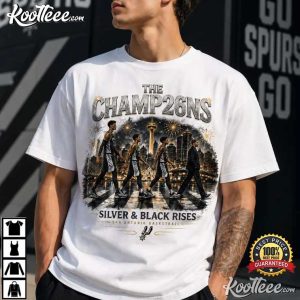 San Antonio Basketball Champions Silver And Black Rises Fan T Shirt (1)