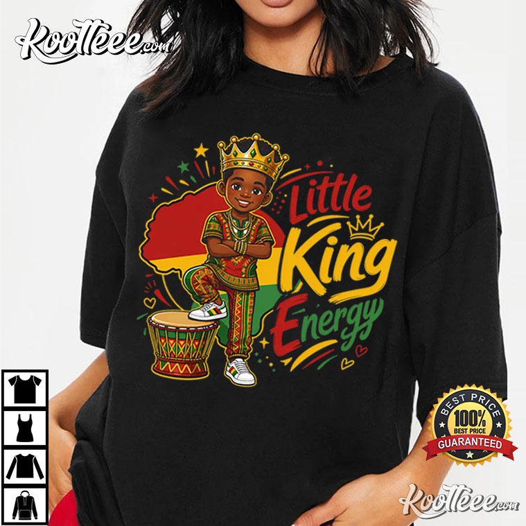 Little King Energy Black Boy Pride African Heritage T-Shirt Little King Energy Black Boy Pride African Heritage T-Shirt