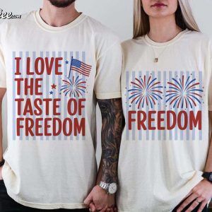 I Love The Taste Of Freedom Funny 4th Of July Couples Shirts (3)