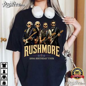 Patriotic Mount Rushmore 250th Birthday Tour Rockstar Graphic T Shirt (1)