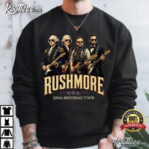 Patriotic Mount Rushmore 250th Birthday Tour Rockstar Graphic T Shirt (2)