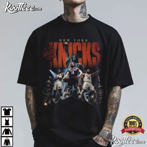 New York Knicks Black Knockout Halftone Home Turf T Shirt (4)