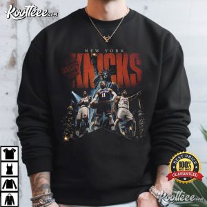 New York Knicks Black Knockout Halftone Home Turf T Shirt (2)