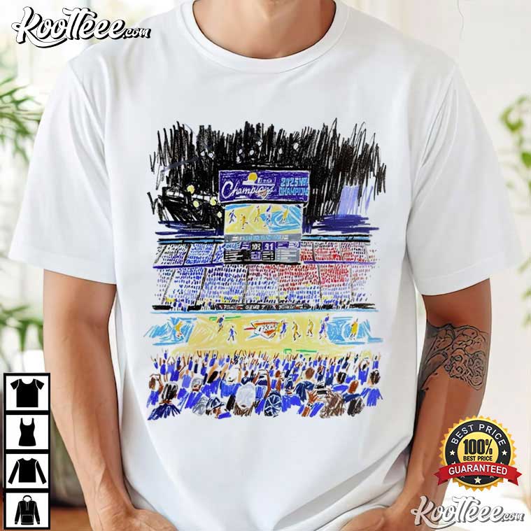 Oklahoma City Thunder Indiana Pacers Stadium Art T-Shirt Oklahoma City Thunder Indiana Pacers Stadium Art T-Shirt