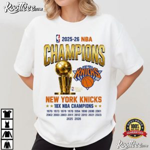 New York Knicks Champions Trophy 18X NBA 2026 T Shirt (1)