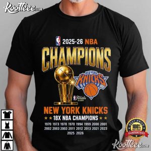 New York Knicks Champions Trophy 18X NBA 2026 T Shirt (3)