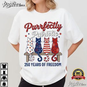 Purrfectly Patriotic Cat Lover Independence Day 4th Of July T Shirt (1)