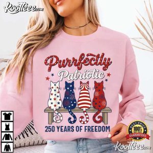 Purrfectly Patriotic Cat Lover Independence Day 4th Of July T Shirt (2)