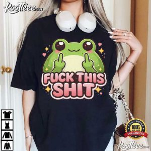 Fuck This Shit Cartoon Frog Double Middle Fingers Funny T-Shirt Fuck This Shit Cartoon Frog Double Middle Fingers Funny T Shirt (2)