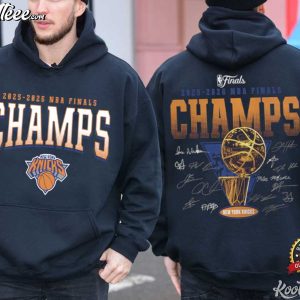 New York Knicks 2026 NBA Champions Trophy Signature T Shirt (4)